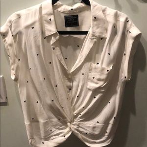 Abercrombie & Fitch white button down blouse